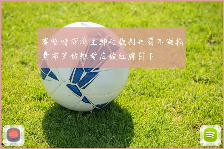 赛哈特海湾主帅对裁判判罚不满指责布罗佐维奇应被红牌罚下